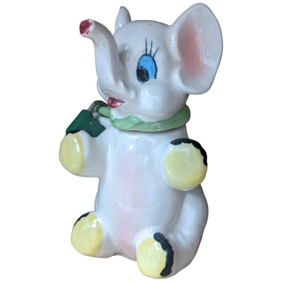 Ever Brite Elephant Bank Anthropomorphic Ceramic Coin Vintage Kitsch Japan - Picture 6 of 15